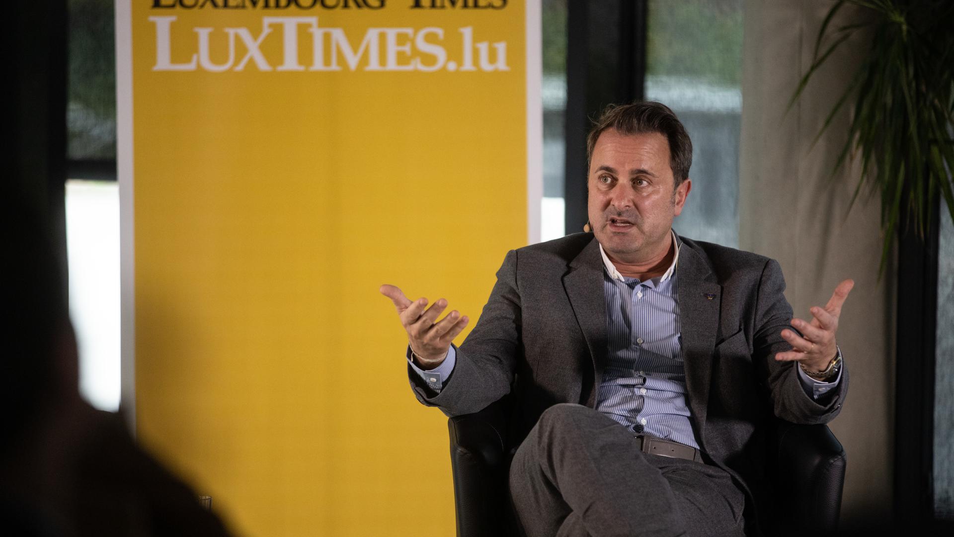 Prime Minister Xavier Bettel during an interview at the Luxembourg Times on Monday
