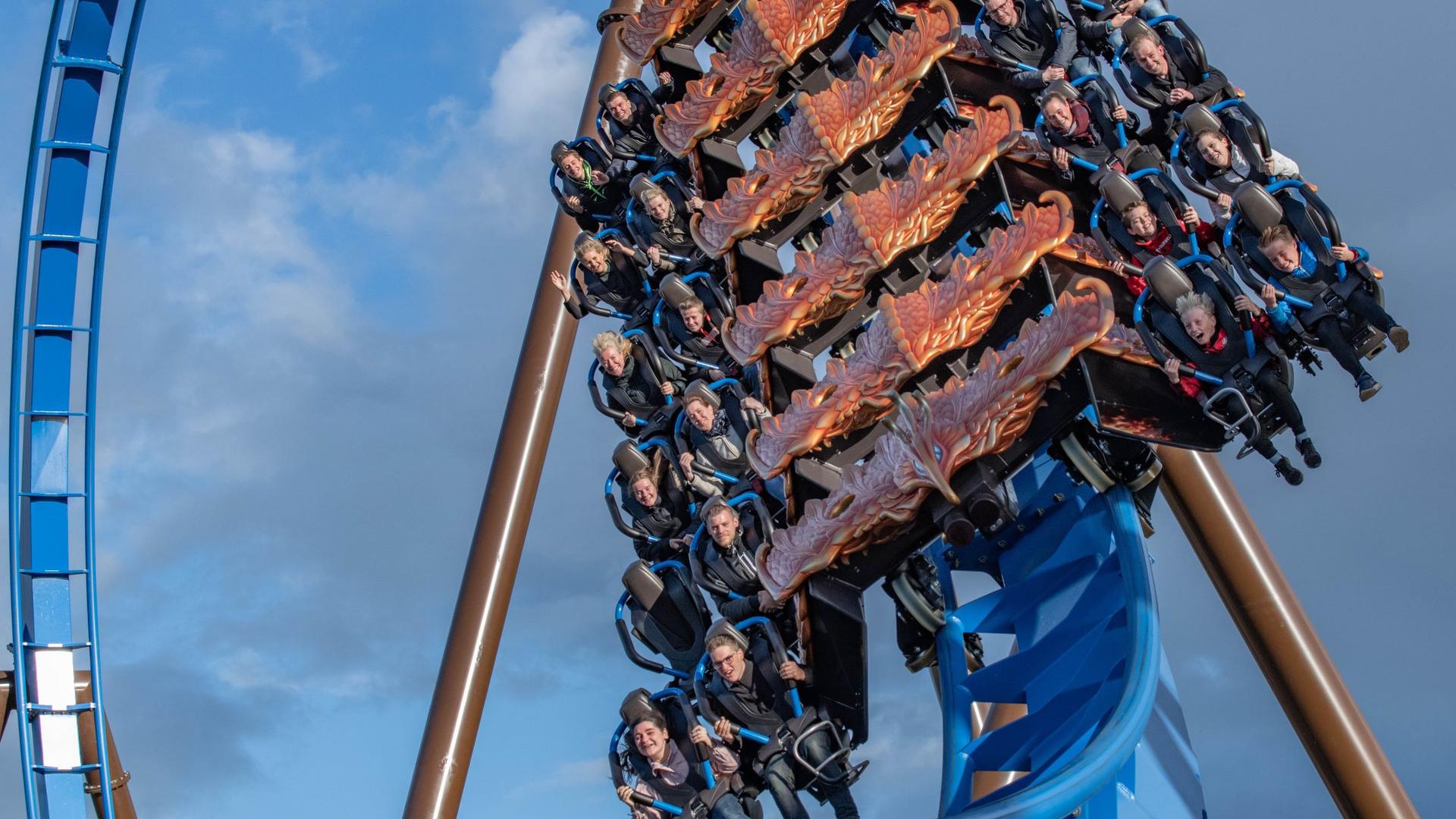 Adrenalin-pumping wing coaster, Fenix, one of the many thrill rides at Toverland 
