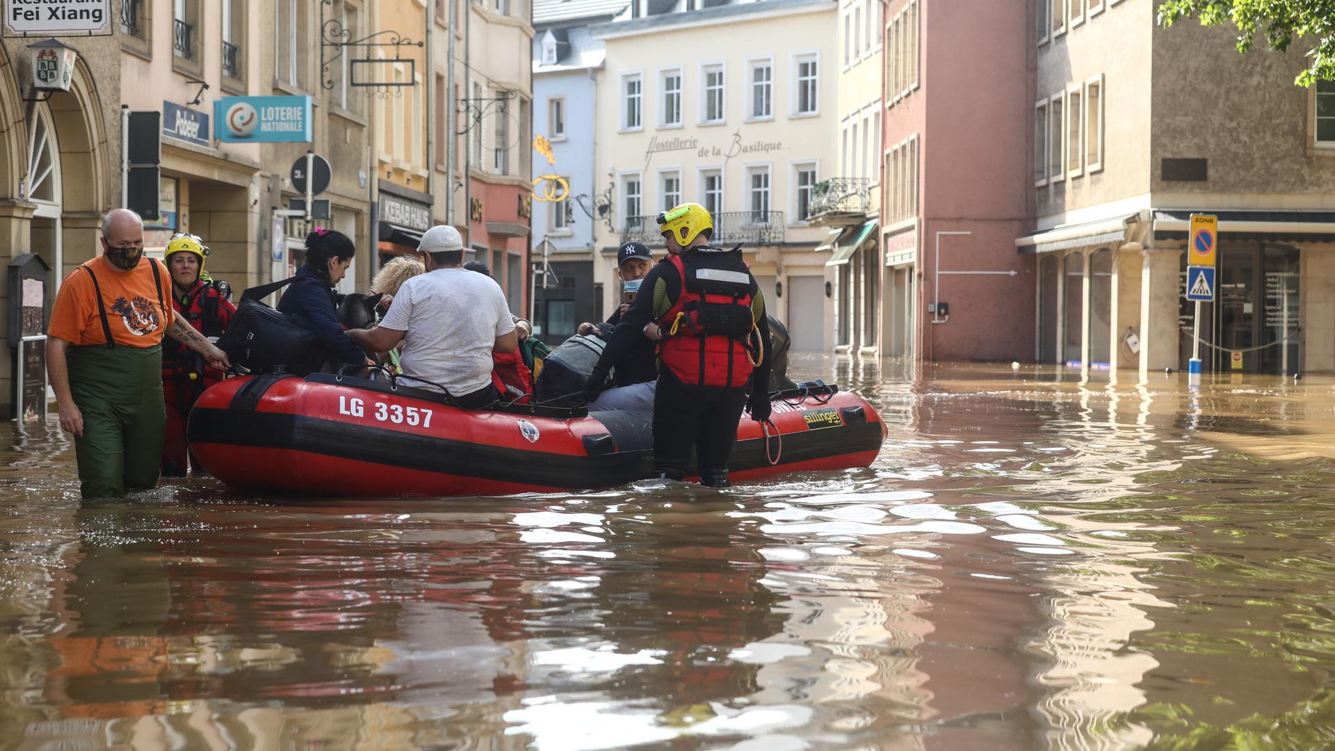 People being rescued in Echternach