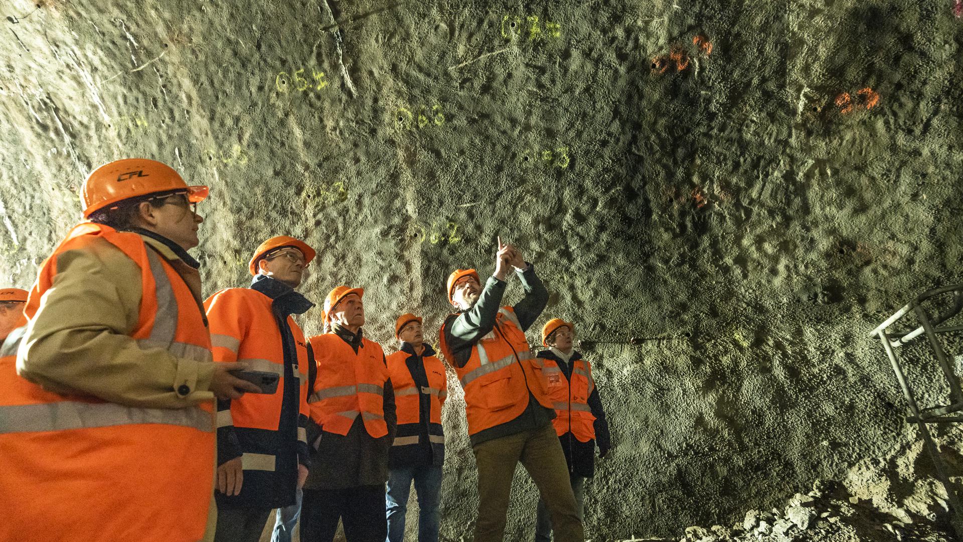 Work crews inspect the Schieburg tunnel