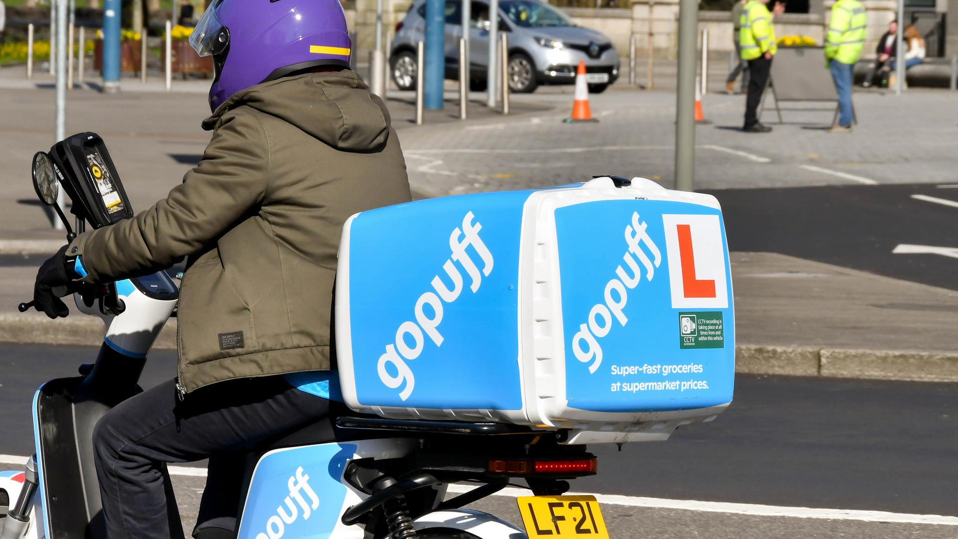 A Gopuff delivery driver in the Welsh capital Cardiff