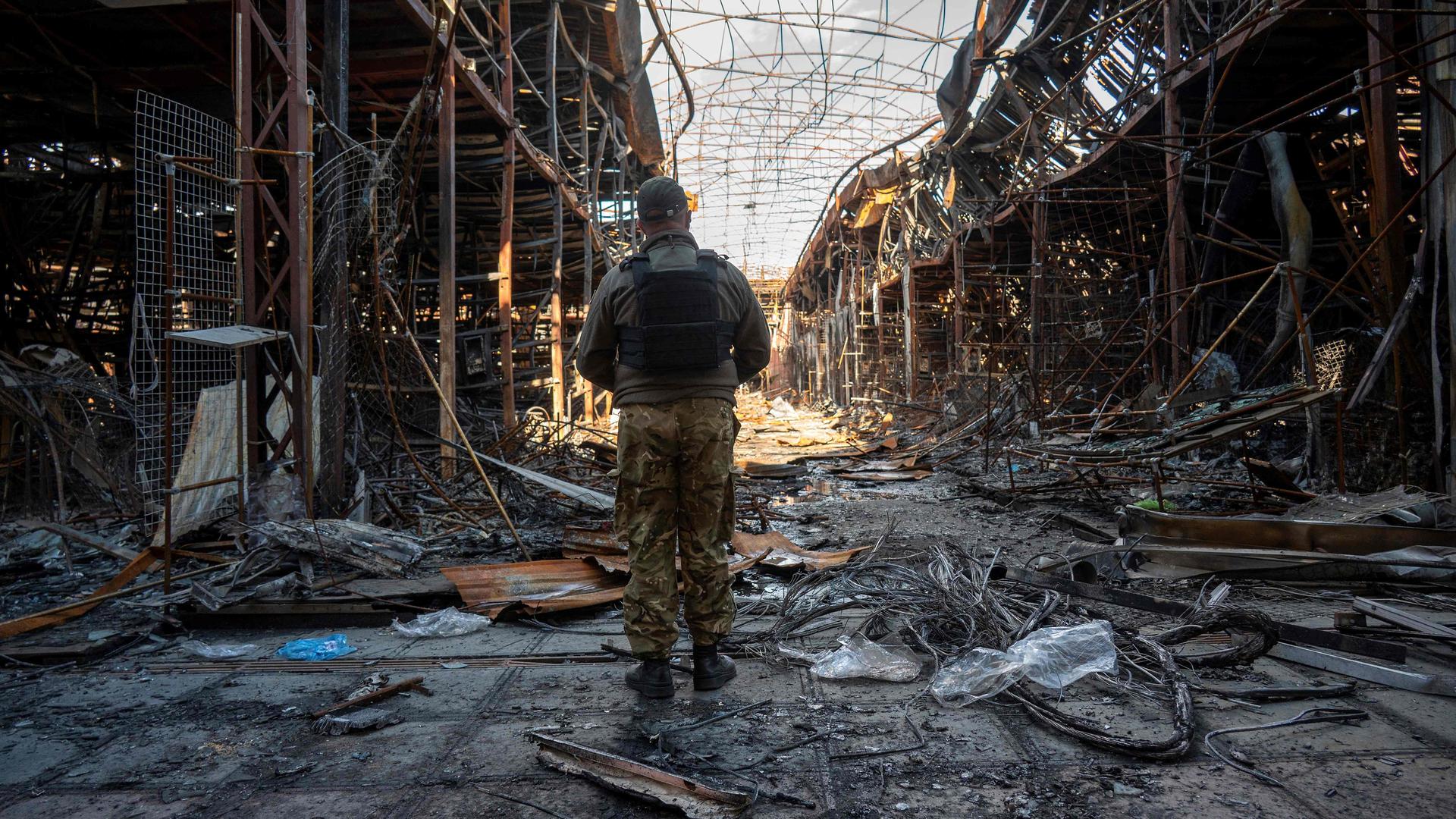 Destroyed market in Charkiv