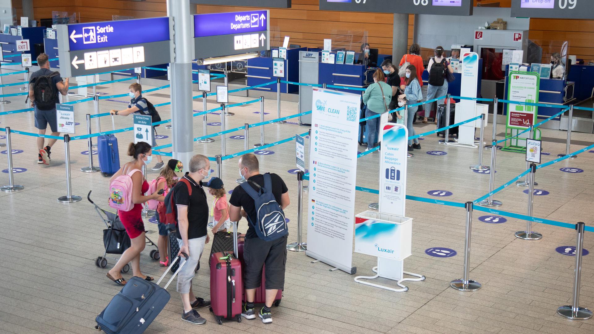 Passengers at Luxembourg Airport
