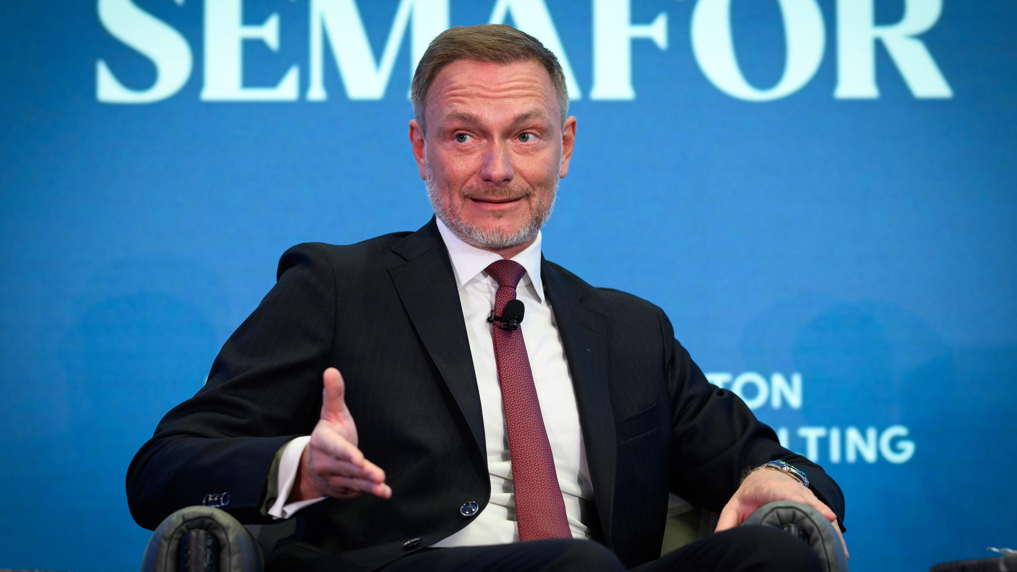 German Finance Minister Christian Lindner pictured on April 17 at Semafor’s World Economy Summit 2024 in Washington, USA 