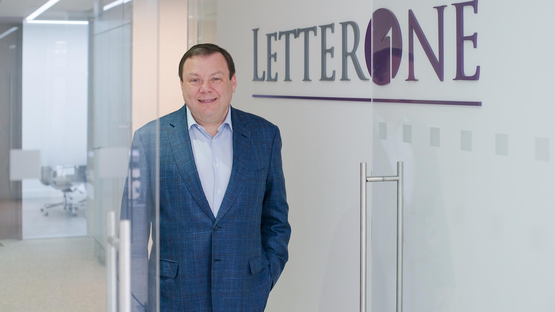 Russian billionaire Mikhail Fridman, now the target of EU sanctions, at the offices of his investment firm LetterOne in Luxembourg in 2016