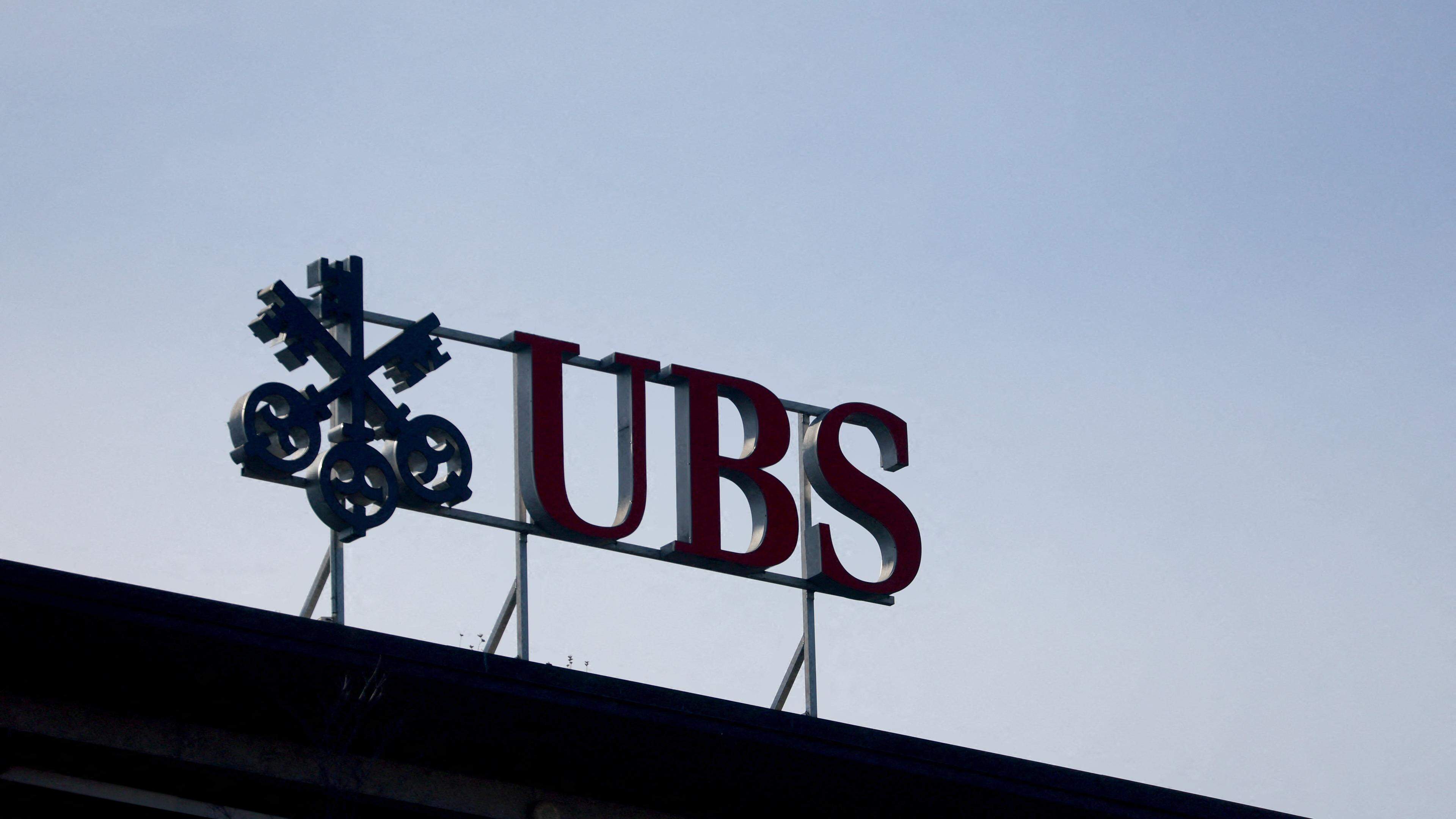 A file photo of a UBS logo on its headquarters in Zurich, Switzerland March 16, 2023.