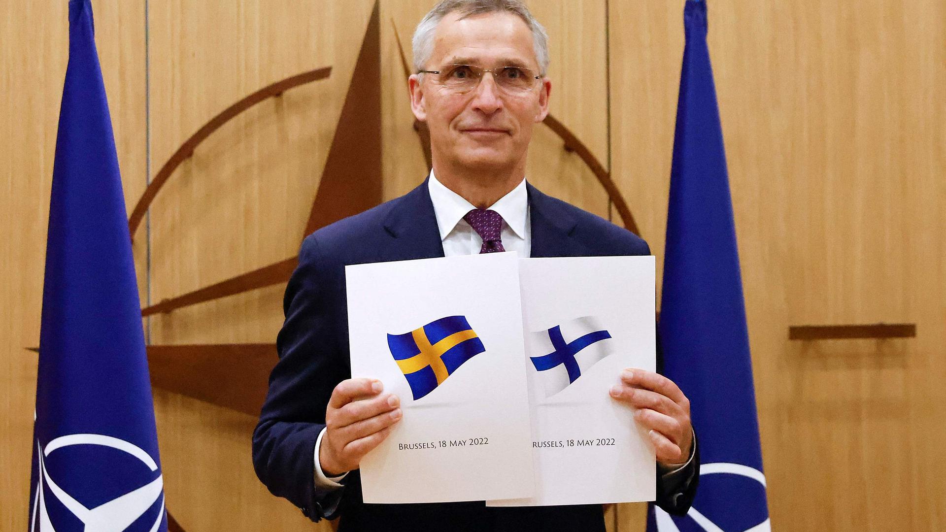 Nato secretary-general Jens Stoltenberg hailed the ‘historic moment’ of Sweden and Finland applying for membership to the transatlantic alliance