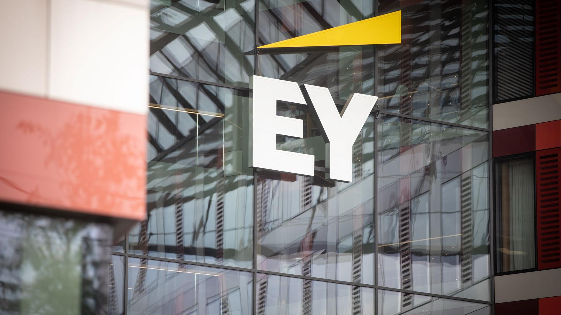 The EY logo outside the firm's Luxembourg offices